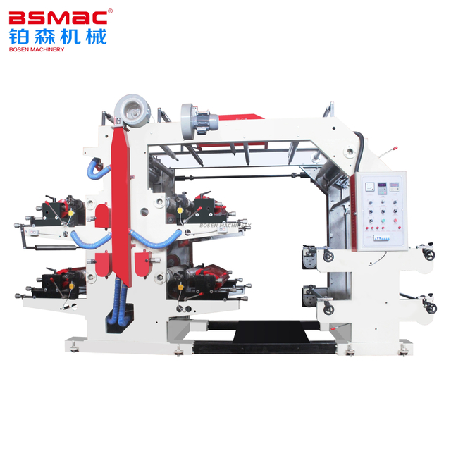 Machine d'impression flexographique haute vitesse 4 couleurs BSYT pour sac à provisions