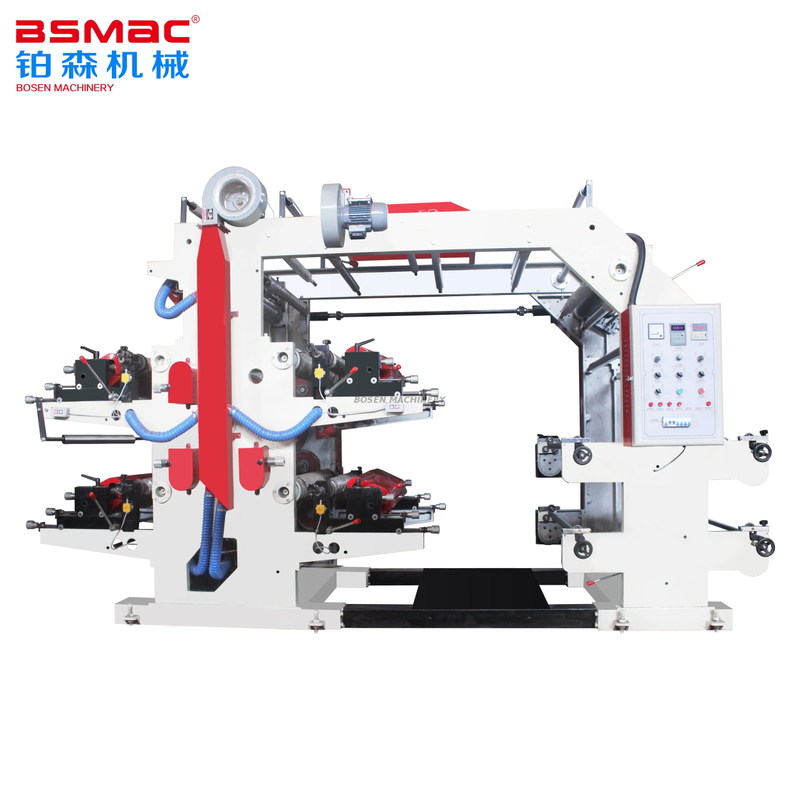 Machine d'impression flexographique haute vitesse 4 couleurs BSYT pour sac à provisions