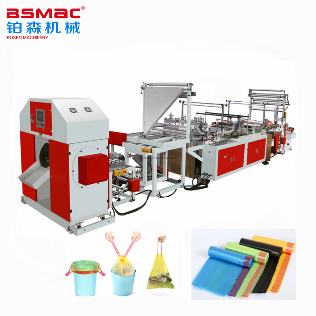 Machine automatique de fabrication de sacs poubelles, nappe à Double rouleau, pliable, découpe et roulage, BS-GRA